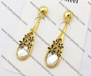 Gold Plating Stainless Steel CZ Stone Earring KJE130014