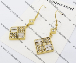 Gold Plating Stainless Steel CZ Stone Earring KJE130015