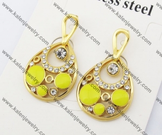 Gold Plating Stainless Steel CZ Stone Earring KJE130018