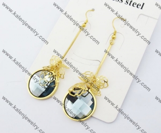 Gold Plating Stainless Steel CZ Stone Earring KJE130022