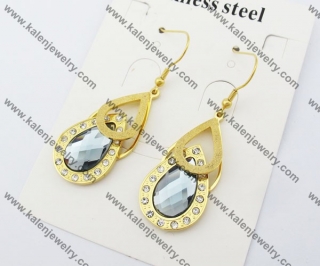 Gold Plating Stainless Steel CZ Stone Earring KJE130024