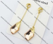 Gold Plating Stainless Steel CZ Stone Earring KJE130025