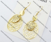 Gold Plating Stainless Steel CZ Stone Earring KJE130026