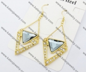 Gold Plating Stainless Steel CZ Stone Earring KJE130027