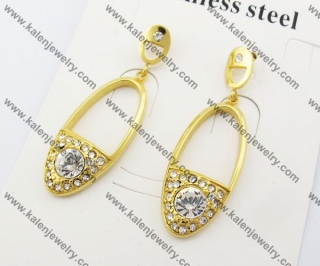 Gold Plating Stainless Steel CZ Stone Earring KJE130028