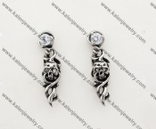 Stainless Steel Inlay Stone Skull Biker Ear Nail KJE490001