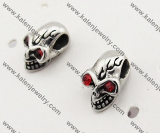 Stainless Steel Flames Red Eyes Skull Ear Nail KJE490015