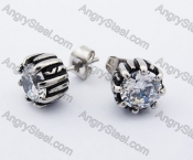 Stainless Steel Stone Ear Stud KJE500003