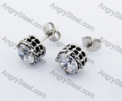 Stainless Steel Stone Ear Stud KJE500005