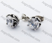 Stainless Steel Stone Ear Stud KJE500010