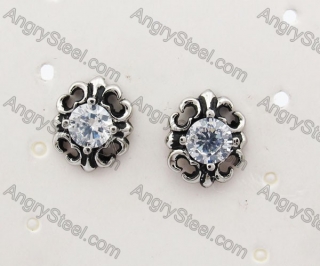 Stainless Steel Stone Ear Stud KJE500012