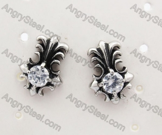 Stainless Steel Stone Ear Stud KJE500013