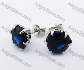 Stainless Steel Blue Stone Claw Ear Stud KJE500023