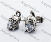 Stainless Steel Stone Knight Helmet Ear Stud KJE500024