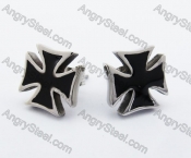 Stainless Steel German WWII Iron Cross Ear Stud KJE500026