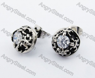 Stainless Steel Stone Ear Stud KJE500027