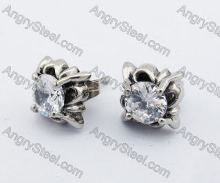 Stainless Steel Stone Ear Stud KJE500028