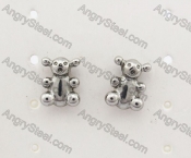 Stainless Steel Bear Ear Stud KJE500033