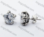 Stainless Steel Stone Claw Ear Stud KJE500043