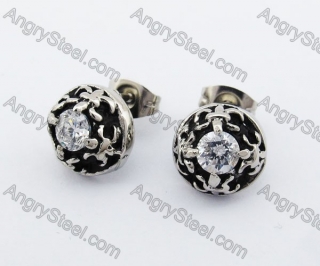 Stainless Steel Stone Ear Stud KJE500046