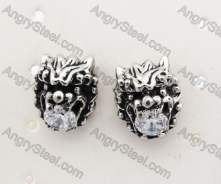 Stainless Steel Stone Ear Stud KJE500053