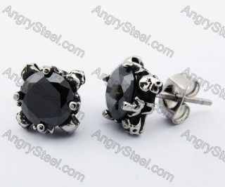 Stainless Steel Black Stone Claw Ear Stud KJE500054