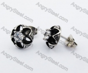 Stainless Steel Stone Ear Stud KJE500056