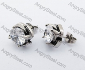 Stainless Steel Stone Ear Stud KJE500058