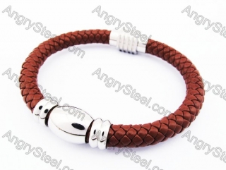 Stainless Steel Leather Bracelet KJB510001