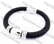 Stainless Steel Leather Bracelet KJB510003