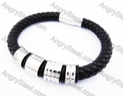 Stainless Steel Leather Bracelet KJB510004