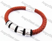 Stainless Steel Leather Bracelet KJB510005