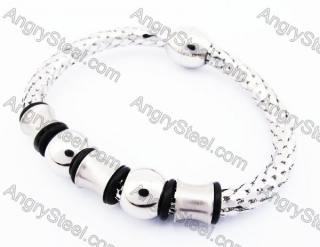 Stainless Steel Leather Bracelet KJB510006