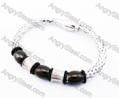 Stainless Steel Leather Bracelet KJB510007