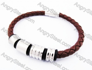 Stainless Steel Leather Bracelet KJB510012