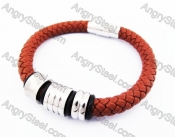 Stainless Steel Leather Bracelet KJB510013