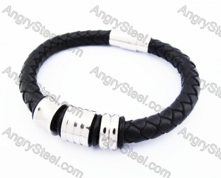 Stainless Steel Leather Bracelet KJB510014