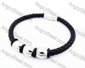 Stainless Steel Leather Bracelet KJB510016