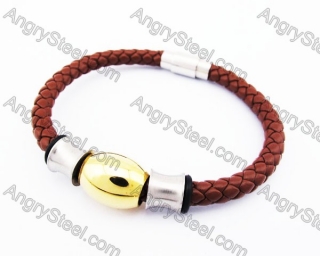 Stainless Steel Leather Bracelet KJB510017