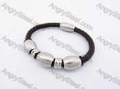 Stainless Steel Leather Bracelet KJB510022