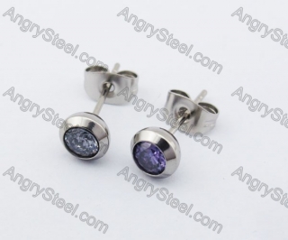 Stainless Steel Blue Stone Ear Stud KJE320106