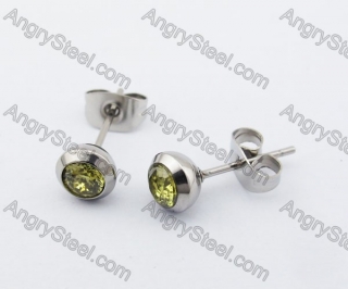 Stainless Steel Yellow Stone Ear Stud KJE320108