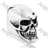 Big Stainless Steel Skull Ring KJR350019