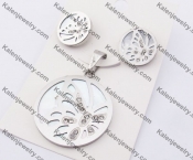 Steel Butterfly Earrings & Pendant Jewelry Set KJS050063