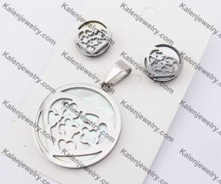 Steel Earrings & Pendant Jewelry Set KJS050066