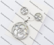 Steel Earrings & Pendant Jewelry Set KJS050075