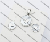 Steel Heart Earrings & Pendant Jewelry Set KJS050079