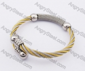 Stainless Steel Half Gold Wire Bangle KJB4500088