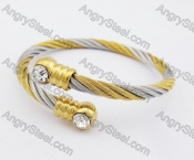 Stainless Steel Half Gold Wire Bangle KJB4500098