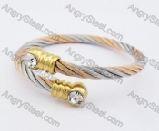 Stainless Steel Half Rose Gold Wire Bangle KJB4500099